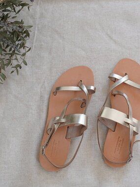 Ophelia Leather Sandals Gold